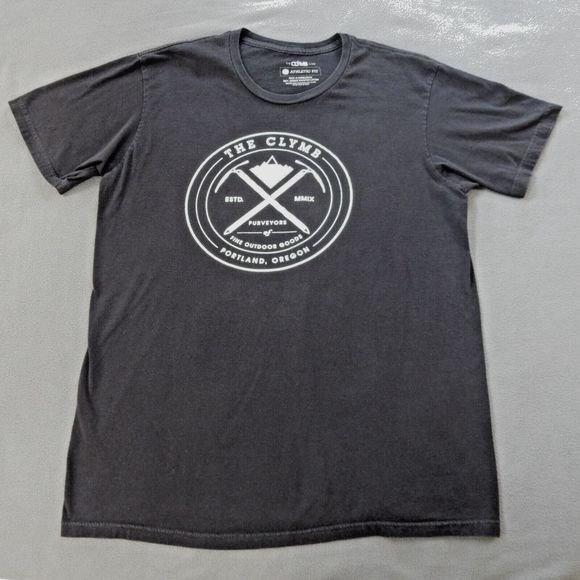 The Clymb Mens Shirt Large Black Portland Oregon Outdoor Sport Gear Gorpcore - Picture 1 of 8